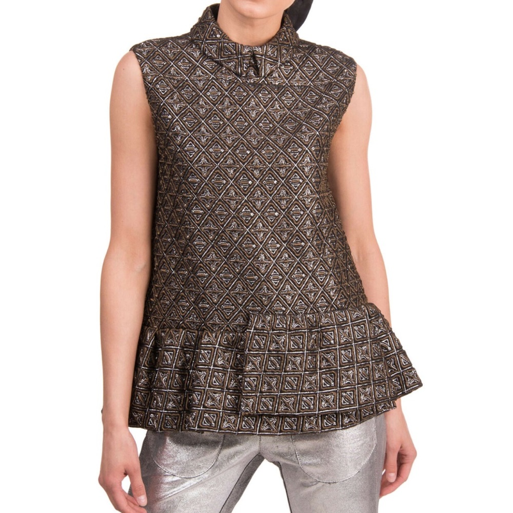 N 21 Trapunto Peplum Top Size 42/M Made in Italy
